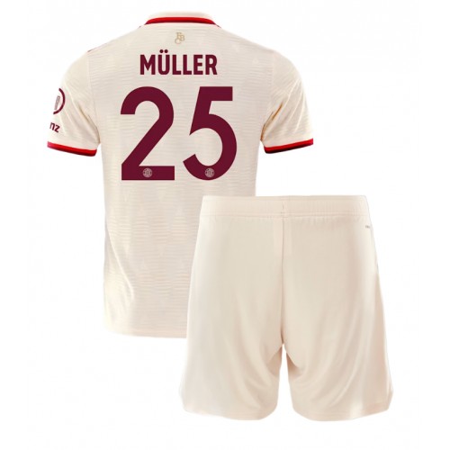 Fotbalové Dres Bayern Munich Thomas Muller #25 Dětské Alternativní 2024-25 Krátký Rukáv (+ trenýrky)